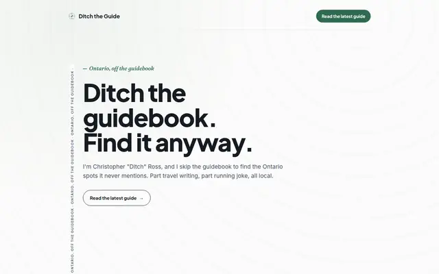 Screenshot of ditchtheguide.com homepage