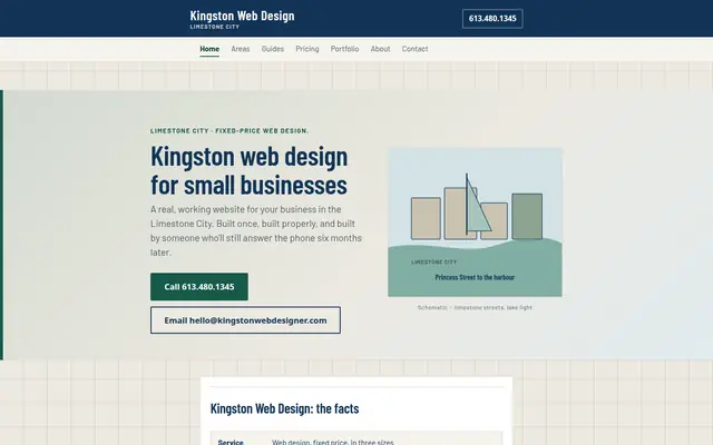 Screenshot of kingstonwebdesigner.com homepage