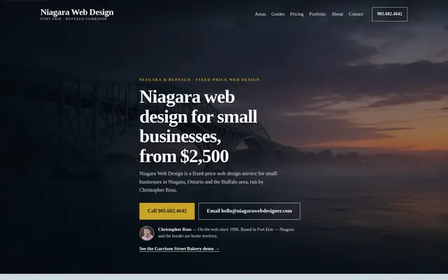 Screenshot of niagarawebdesigner.com homepage